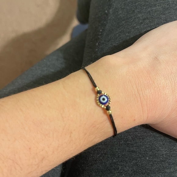 Handmade Evil Eye Silver Plate Bracelet - Picture 10 of 10